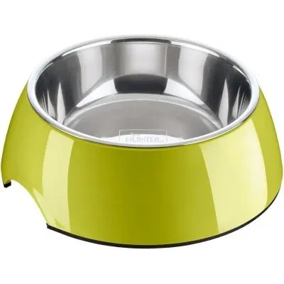 Abbildung von HUNTER Melamin Napf, Futternapf, Trinknapf für Hunde und Katzen, herausnehmbarer Edelstahlnapf, 350 ml, lemon