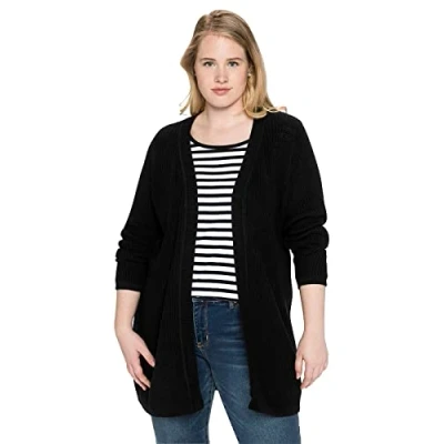 Abbildung von Sheego Strickjacke, Damen, Größe: 44/46, Schwarz