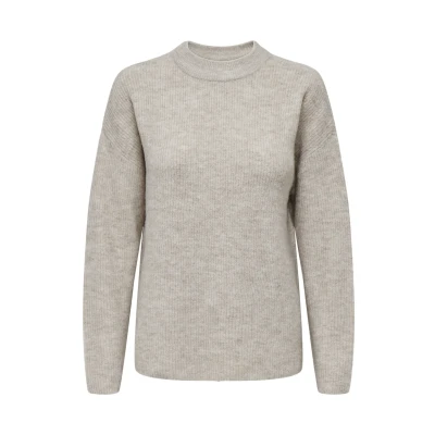 Abbildung von ONLY Camilla Oneck L/S Strickpullover, Damen, Größe: Medium, Pumice stone