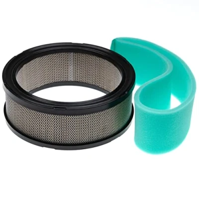 Abbildung von vhbw Ersatzfilter Set (1x Vorfilter, 1x Luftfilter) kompatibel mit John Deere ZTrak 400 Serie Rasenmäher, Schwarz, Silber