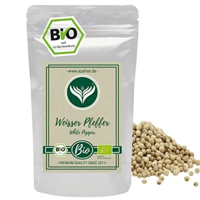 Abbildung von Azafran BIO Pfeffer (Pfefferkörner ganz) Pfeffermühlen geeignet weiß 250g