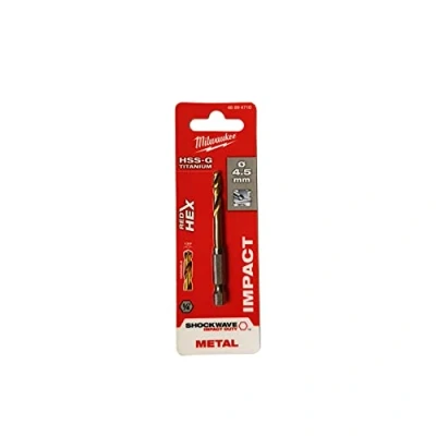 Abbildung von Milwaukee Shockwave Metallbohrer HSS G Red Hex Titan 1/4&quot; 4,5x76mm