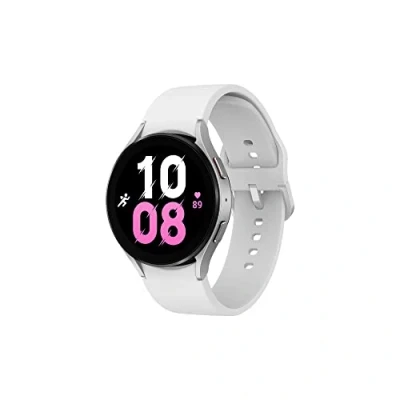 Abbildung von Samsung Galaxy Watch5 Smartwatch, Gesundheitsüberwachung, Sportuhr, Lange Akkulaufzeit, Bluetooth, 44 mm, Silber, 1 Jahr Garantie [Amazon ausgeschlossen] Version FR