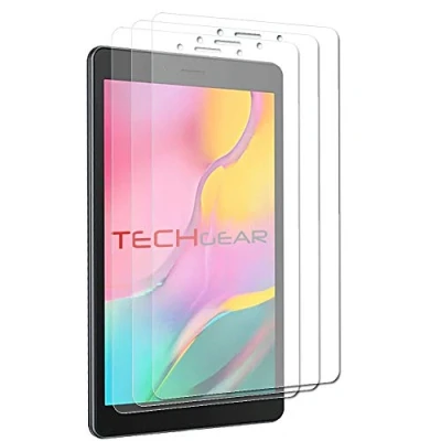 Abbildung von TECHGEAR [3 Stück] Galaxy Tab A8 2019 8.0 Zoll Schutzfolie (SM T290 /SM T295) Ultra Klare Kompatibel mit Samsung A Reinigungstuch + Applikationskarte