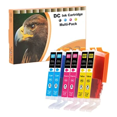 Abbildung von D&amp;C 6X Druckerpatronen Kompatibel für Canon PGI 550 XL CLI 551 Pixma MG6650 MG7100 MG7150 MG7550 iP7200 iP7250 MG5400 Series MG5450 MG5550 MG5650 MG5655 MX725 MX920 iP8750 iX6850 MG6350