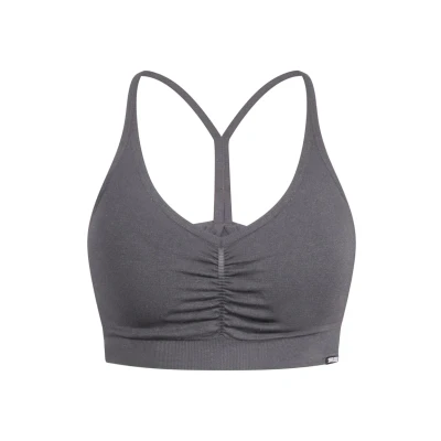 Abbildung von Smilodox Solid Scrunch Sportbh mit leichter Stützkraft, Damen, Größe: XS, Anthrazit