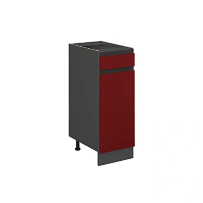Abbildung von Vicco Küchenunterschrank R Line, Rot/Anthrazit, 30 cm J Shape, ohne Arbeitsplatte