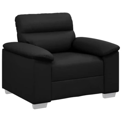 Abbildung von vidaXL Sessel Schwarz 60 cm Kunstleder, Sofa, Fernsehsessel, Einsitzer Loungesessel, Relaxsessel, Couch, Polstersessel, Bürosessel