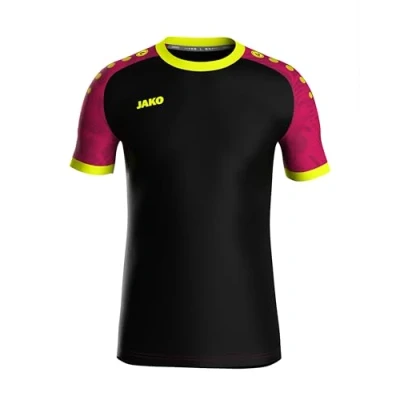 Abbildung von JAKO ICONIC Trikot Kinder Schwarz, Pink, Neongelb, Gr. 164 Nachhaltiges Sport Shirt kurzarm aus 100% recyceltem Polyester, Feuchtigkeitstransportierend