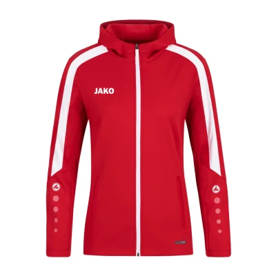Abbildung von JAKO Fussball Power Kapuzen Sweatjacke, Damen, Größe: 38, Rotweiss