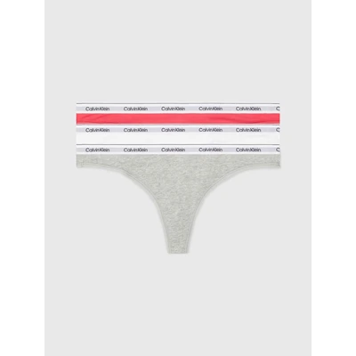 Abbildung von Calvin Klein Underwear Modern LOGO Thong 3 PACK String, Damen, Größe: XL, Azalea/white/grey heather