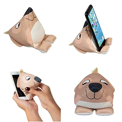 Abbildung von Plusheez Handyhalter 2 in 1 Telefonständer mit Mikrofasertuch Bildschirmreiniger Universeller für Kinder, Kinder und Erwachsene Kompatibel eReader/Kindle/Smartphone/kleinem Tablet
