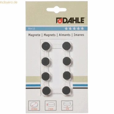 Abbildung von 10 x Dahle Magnete 13mm schwarz VE=8 Stück