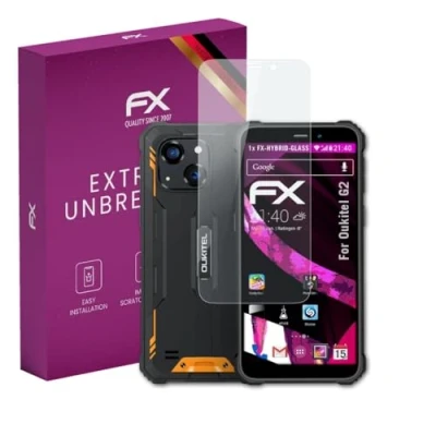 Abbildung von atFoliX Glasfolie kompatibel mit Oukitel G2 Panzerfolie, 9H Hybrid Glass FX Schutzpanzer Folie