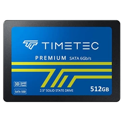 Abbildung von Timetec SSD 3D NAND TLC SATA III 6 Gb/s 2,5 Zoll 7 mm(0,28 Zoll)200 TBW Lesegeschwindigkeit Bis zu 550MB/s SLC Cache Leistungssteigerung Internes Solid State Laufwerk für PC Desktop und Laptop (512GB)