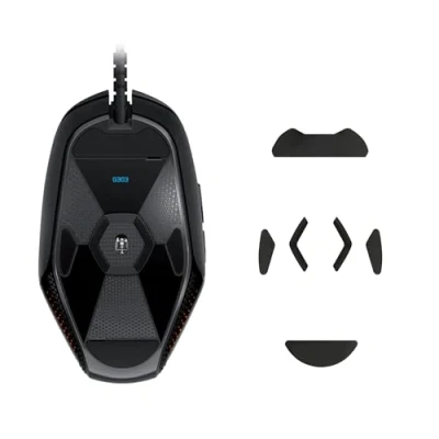 Abbildung von kwmobile Mouse Feet Sticker kompatibel mit Logitech G303 / G302 Ersatz Glider Mausfüße passgenau Maus Glides in Schwarz