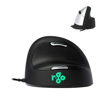 Abbildung von R Go HE Break Maus, Ergonomische maus mit Anti RSI Software, Für linkshänder/Große hand, Vorbeugung Tennisarm, Vertikale ergo USB Kabel, 500/1500/2000/3500 DPI, 5 Tasten, Windows/MacOS