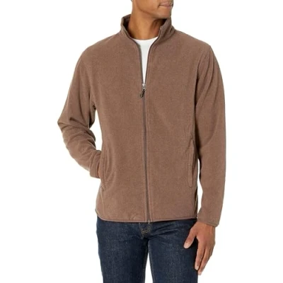 Abbildung von Amazon Essentials Herren Fleecejacke mit durchgehendem Reißverschluss (in Big und Tall erhältlich), Braunheide, XXL