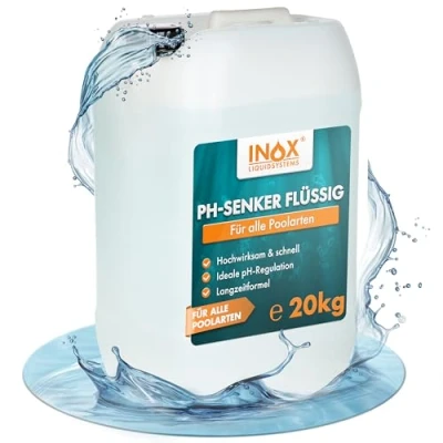 Abbildung von INOX® Professionelles pH Minus flüssig 20KG im Vorratskanister Effektiver Flüssiger Senker für Pools und Whirlpool optimale Regulierung Wasser Balance