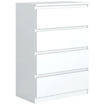 Abbildung von meble masztalerz Kommode Weiss Matt mit 4 Schubladen 70 cm, Sideboard Wohnzimmer, Schlafzimmer H: 102 B: T: 39 cm Schubladen, Schubladenschrank