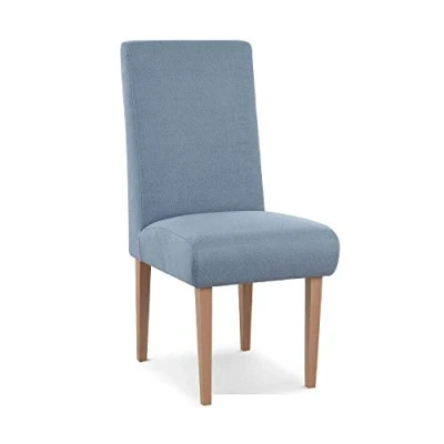 Abbildung von CAVADORE Esszimmerstuhl Kira / Polsterstuhl für Küche, Esszimmer oder Wohnküche Passend zur Küchengarnitur Leichte Fleckenentfernung dank Soft Clean 48 x 103 62 Flachgewebe: Hellblau