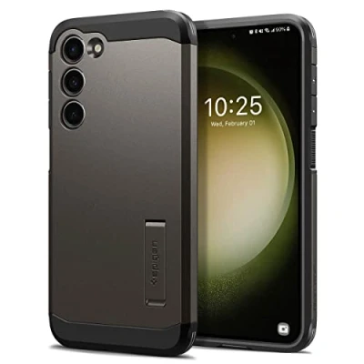 Abbildung von Samsung Galaxy S23 Hülle Kunststoff Spigen Hard Case/Backcover Handyhülle Grau Shockproof/Stoßfest