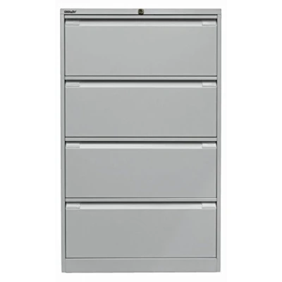 Abbildung von BISLEY Hängeregistraturschrank, doppelbahnig, DIN A4, 4 HR Schubladen, Metall, 645 Lichtgrau, 62.2 x 80 132.1 cm