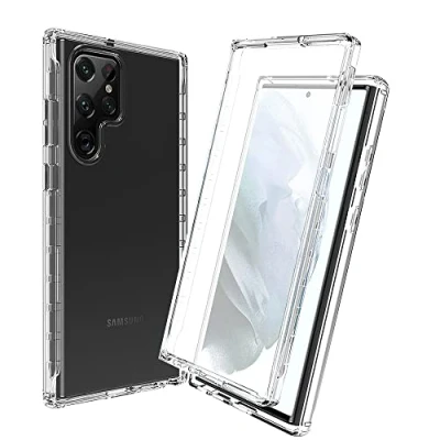 Abbildung von XINNI Hülle für Samsung Galaxy S22 Ultra 5G, 360 Grad Stoßfeste Schutzhülle mit Integriertem Bildschirmschutz, Robuster Bumper Outdoor Full Body Case, Kristall