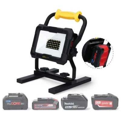 Abbildung von LED&#039;s work LED Arbeitsleuchte 300823 Baustrahler, LED, komp. Bosch, Makita, Metabo, Einhell 20W kaltweiß