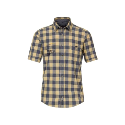 Abbildung von CASAMODA Casual Fit Hemd Halbarm New Kent Kragen Karo blau Gr. XXL
