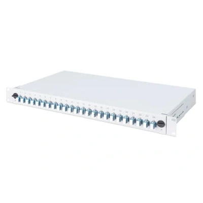 Abbildung von DIGITUS LWL Spleißbox 24 Kupplungen LC OS2 1HE 19 Zoll Multi Mode Duplex Mit Spleiß Kassette Rack Einbau