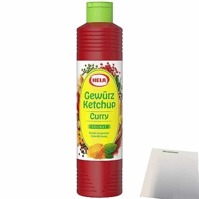 Abbildung von Hela Curry Ketchup Delikat 1er Pack (1x800ml Flasche) + usy Block