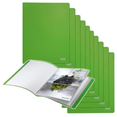 Abbildung von Leitz Recycle Sichtbuch A4, 10er Pack, Mit 20 Fächern für die Dokumentenablage, Premium Qualität, 100 % recycelbar, Umweltfreundlich, Serie, Grün, 46760055