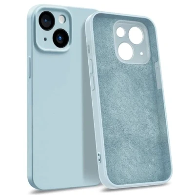 Abbildung von MyGadget Hülle für iPhone 15 [ 4 Layer Struktur Schutzhülle ] Gummierte Handyhülle mit Soft Inlay &amp; Hardcase Cover außen Hell Blau
