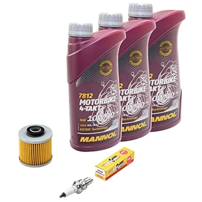 Abbildung von Wartungspaket Öl 3L + Ölfilter Zündkerze für Yamaha XT 600 XTZ 660 XT600 XTZ660 Baujahr 1990 1995
