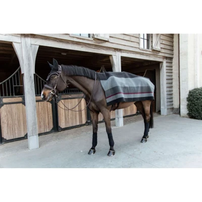 Abbildung von Kentucky Fleecedecke Heavy Square Stripes Schwarz/Grau 140x160cm Agradi.deVerkauft von Agradi