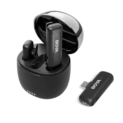 Abbildung von Boya Wireless lavalier mikrofon USB C, Mini ansteckmikrofon kabellos, Streaming Podcast für Android/Smartphone/Laptop/PC Videoaufnahmen (BY WM3T U2)