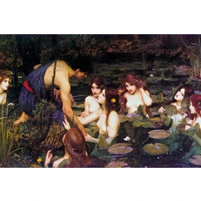Abbildung von 1art1 John William Waterhouse XXL Poster Hylas Und Die Nymphen, 1896 Plakat Bild 120x80 cm