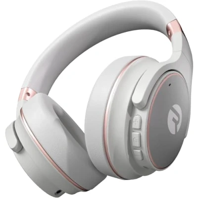 Abbildung von Raycon Everyday Kabellose Bluetooth Over Ear Kopfhörer, mit aktiver Geräuschunterdrückung, Awareness Modus und eingebautem Mikrofon, IPX 4 (Roségold)