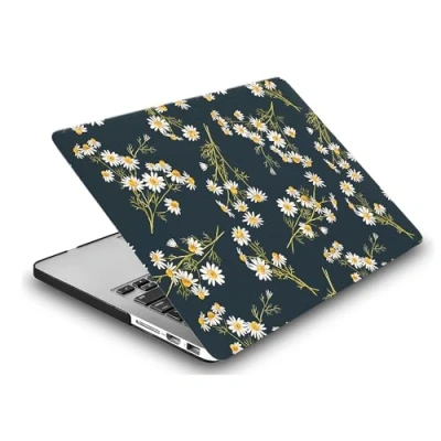 Abbildung von Hülle Kompatibel mit MacBook Air 13 Zoll Modell A1932 A2179 A2337 M1 Freisetzung 2020 2019 2018 Retina Display and Touch ID, Gedrucktes Muster Plastik Hartschale Matt Case, Gänseblümchen