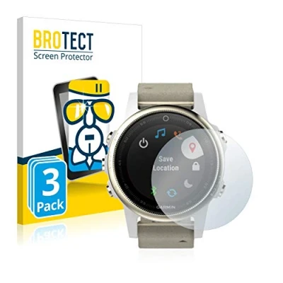 Abbildung von BROTECT Schutzglas für Garmin Fenix 5S (42 mm) (3 Stück) Schutzfolie Panzer Folie Glas [Extrem Kratzfest 9H, Anti Fingerprint, Ultra Transparent]