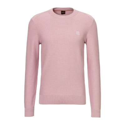 Abbildung von BOSS ORANGE Strickpullover Anion mit Label Kontraststreifen innen am Ausschnitt