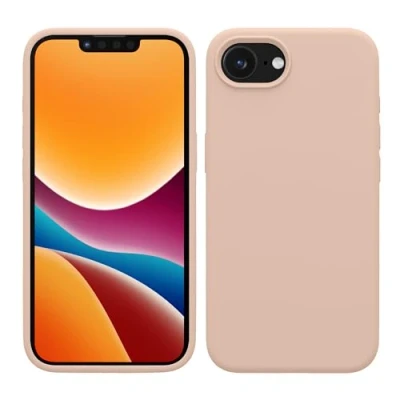 Abbildung von kwmobile Hülle kompatibel mit Apple iPhone SE 2025 / 4 4. Generation Silikon Handy Case Handyhülle weiche Oberfläche kabelloses Laden Coconut Swirl