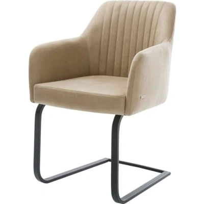 Abbildung von Schwingstuhl Greg Flex Beige Vintage Freischwinger flach Schwarz