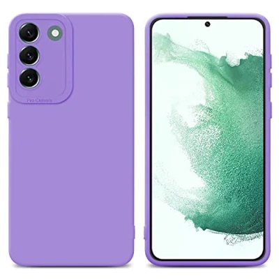 Abbildung von Cadorabo Hülle kompatibel mit Samsung Galaxy S22 Plus Schutzhülle TPU Silikon Case Liquid Design Kameraschutz Slim Kratzfest Weiche Gummi Rundumschutz für in Lila