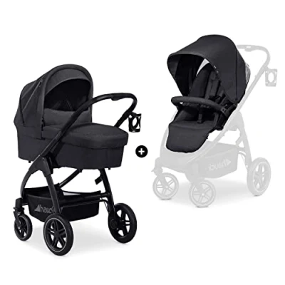 Abbildung von Hauck Kombi Kinderwagen Saturn R Duoset Melange Black, 2in1 Buggy Set inkl. Babywanne und Sportsitz