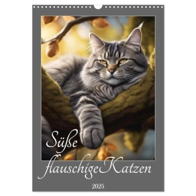Abbildung von Süße flauschige Katzen (Wandkalender 2025 DIN A3 hoch), CALVENDO Monatskalender