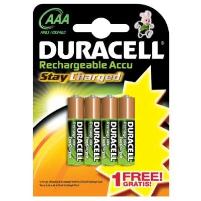 Abbildung von Duracell StayCharged Akku (AAA, HR03, 1,2 Volt, 800mAh) 4 Stück