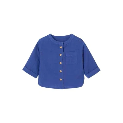 Abbildung von Vertbaudet Baby Bluse mit Stehkragen dunkelgrün 86