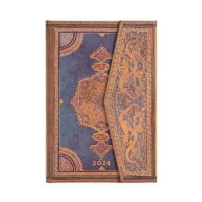 Abbildung von Paperblanks 12 Monatskalender 2024 Safavid Indigo Horizontal Mini (100 x 140 mm) (Italienisch)